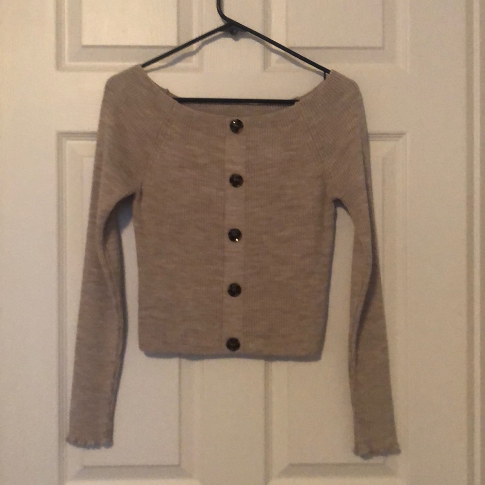 Knit off the shoulder sweater